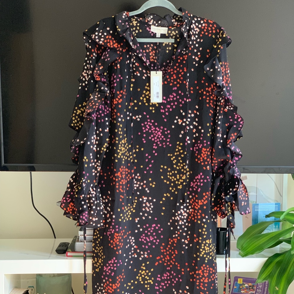 Never Fully Dressed “Black Saint Print Dress”